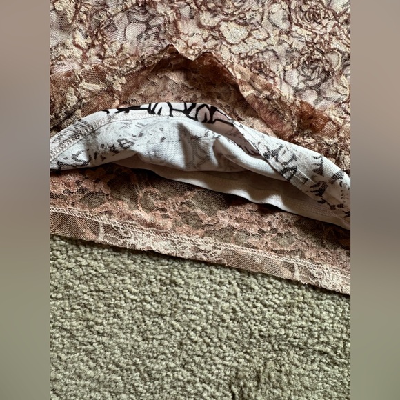 Moa Moa Ladies Women Dress top - Pink black Lace & Ruffle short sleeve size XL - Picture 3 of 9